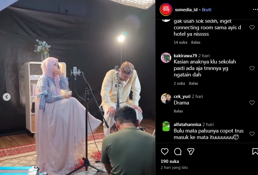 Nissa Sabyan menangis saat proses pembuatan video shalawat.